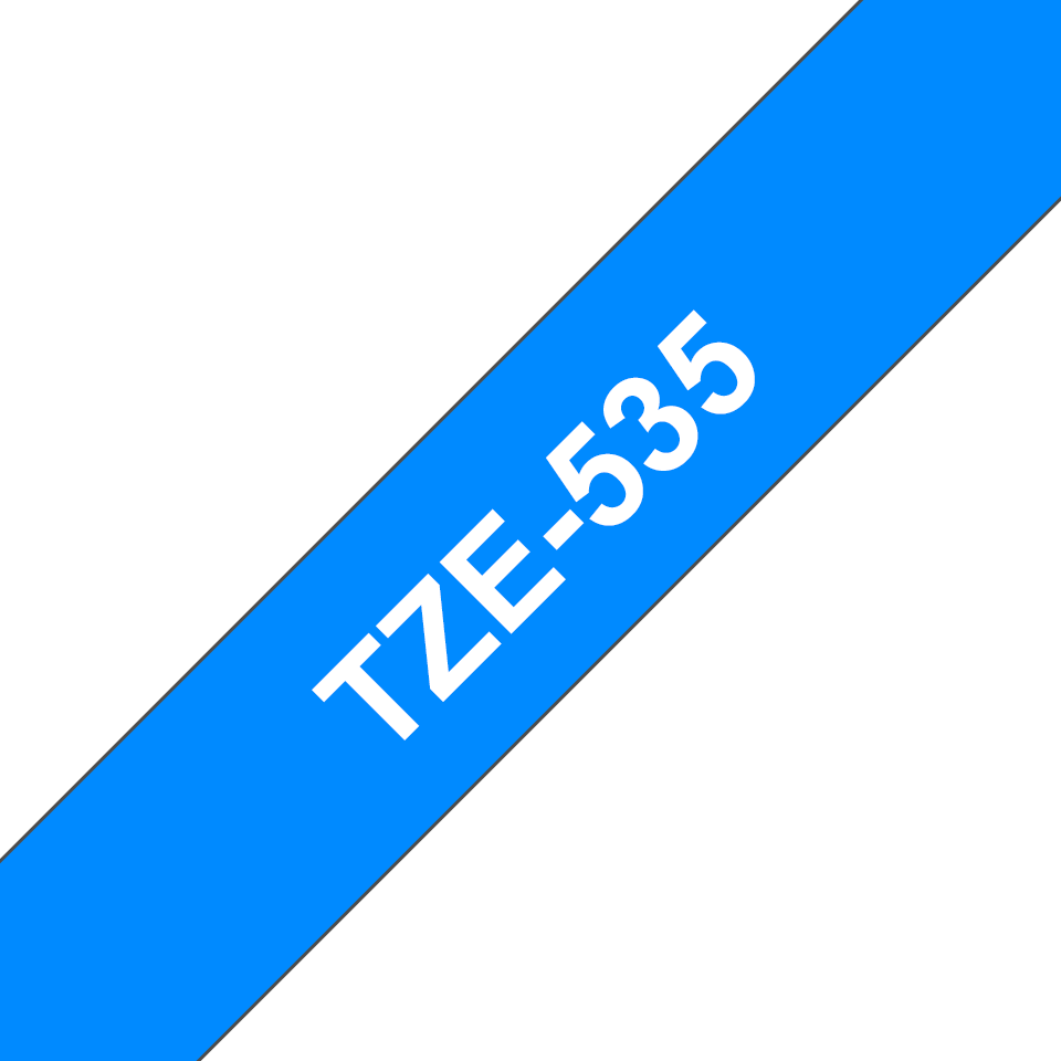Brother TZe-535 Schriftband – weiß auf blau
